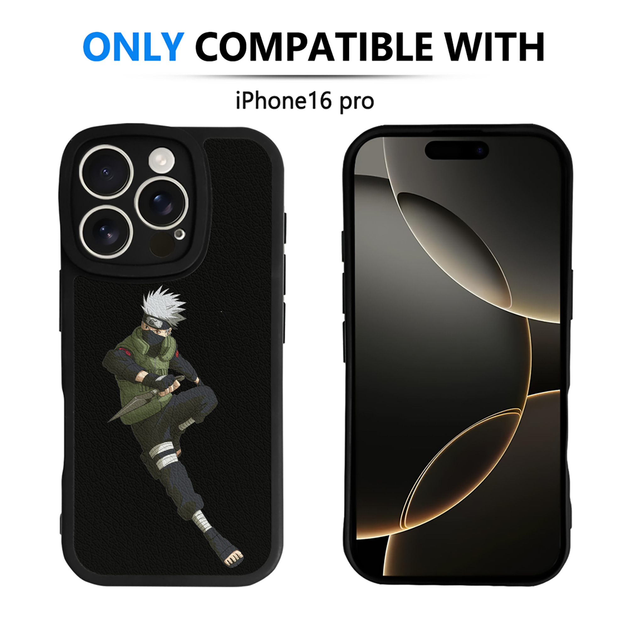 （画像用） NARUTO -ナルト- はたけ カカシ Hatake Kakashi 【iPhone 16シリーズ対応】シリコンスマホケース（レザー調） 材質：シリコン